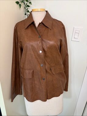 Tribal faux leather jacket medium